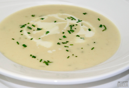 Curried cream of parsnip soup A bowl of curried cream of parsnip soup