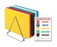 Colour-coded high-density plastic chopping boards