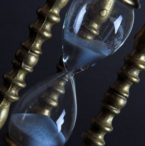 An emptying hourglass