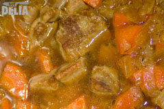 Beef stew - browned stewing steak with carrots, onions and stock