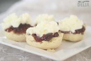 Scones with jam and cream