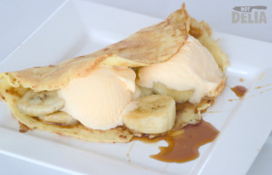 Banana crepe with ice cream