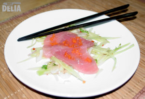 Drunken fennel - fennel with pastis, Thai herbs and spices and tuna