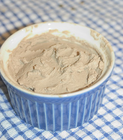 Home-made pork liver paté in a ramekin