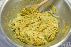 Onion bhaji mixture ready for frying