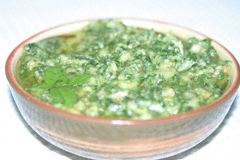 A small bowl of pesto