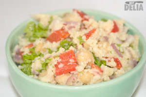 A bowl of couscous salad