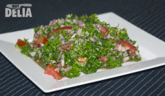 Tabbouleh - parsley, burghul wheat, tomatoes, onions, lime juice and oil and vinegar dressing