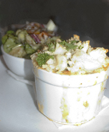 A Cumberland fish pie with side salad