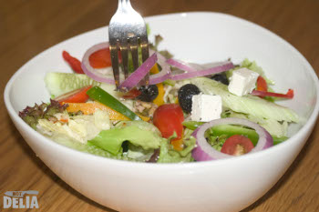 Greek salad in a bowl