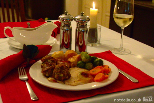Traditional turkey Christmas dinner