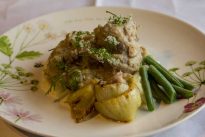 grey squirrel served with fennel