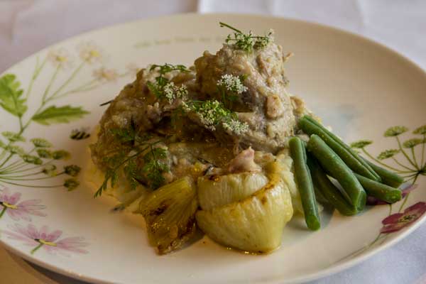 grey squirrel served with fennel